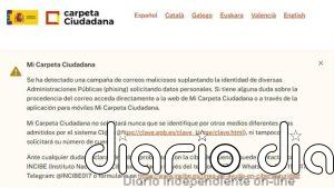 Alertan sobre una campaña de 'phishing' que suplanta 'Mi Carpeta Ciudadana' para robar datos bancarios
