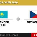 Alexander Bublik - Vit Kopriva, en directo hoy: sigue el partido de BNP Paribas Open