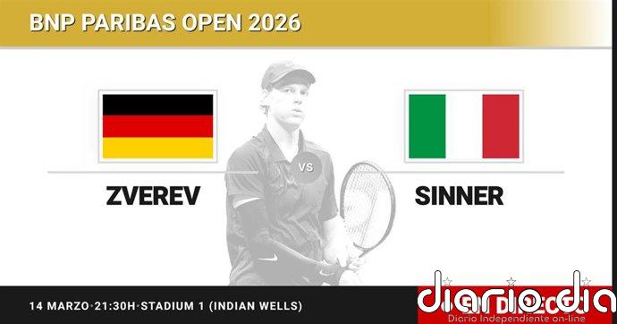 Alexander Zverev - Jannik Sinner, en directo hoy: sigue el partido de BNP Paribas Open