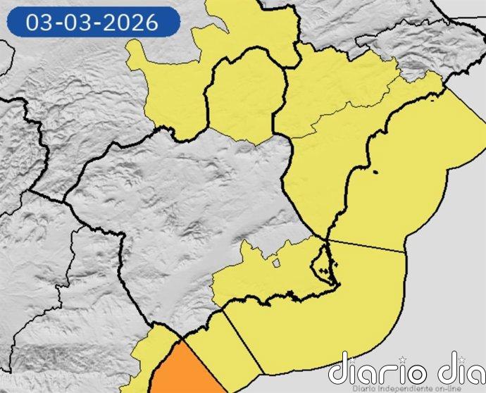 Aviso amarillo por viento en el Campo de Cartagena y Altiplano este martes y miércoles