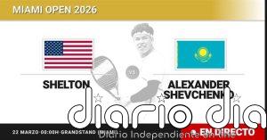 Ben Shelton - Alexander Shevchenko, en directo hoy: sigue el partido de Miami Open