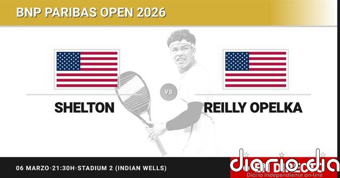 Ben Shelton - Reilly Opelka, en directo hoy: sigue el partido de BNP Paribas Open