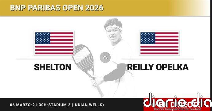 Ben Shelton - Reilly Opelka, en directo hoy: sigue el partido de BNP Paribas Open