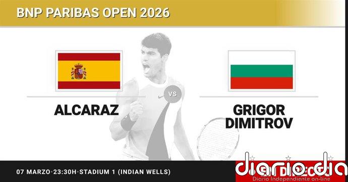 Carlos Alcaraz - Grigor Dimitrov, en directo hoy: sigue el partido de BNP Paribas Open