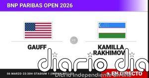 Coco Gauff - Kamilla Rakhimova, en directo hoy: sigue el partido de BNP Paribas Open