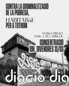 Convocan una concentración contra el desalojo de más de 200 personas de la antigua prisión de Palma