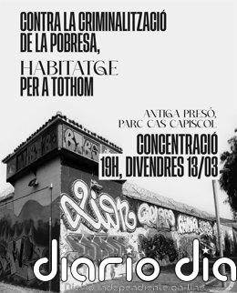 Convocan una concentración contra el desalojo de más de 200 personas de la antigua prisión de Palma