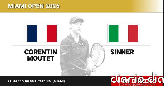 Corentin Moutet - Jannik Sinner, en directo hoy: sigue el partido de Miami Open