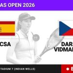 Cristina Bucsa - Darja Vidmanova, en directo hoy: sigue el partido de BNP Paribas Open