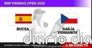 Cristina Bucsa - Darja Vidmanova, en directo hoy: sigue el partido de BNP Paribas Open