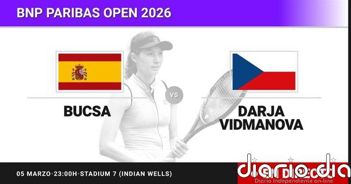 Cristina Bucsa - Darja Vidmanova, en directo hoy: sigue el partido de BNP Paribas Open