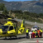 Cuatro ciclistas heridos de gravedad al sufrir una caída en la carretera A-1210 cerca de Torres de Barbués (Huesca)