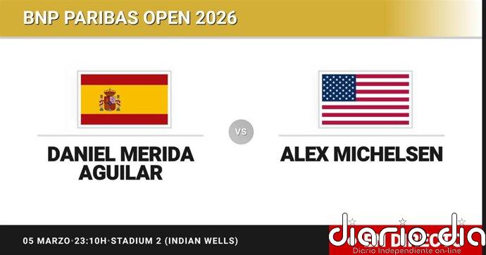 Daniel Merida Aguilar - Alex Michelsen, en directo hoy: sigue el partido de BNP Paribas Open