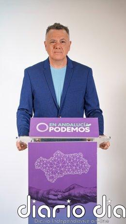 Delgado (Podemos) pide a Junta medidas ante amenaza de Trump: "No consintamos que un psicópata empobrezca a andaluces" El candidato de Podemos a la Presidencia de la Junta, Juan Antonio Delgado.