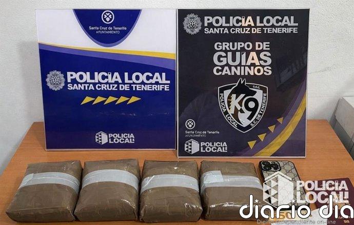 Detenido tras ser sorprendido con 2,2 kilos de hachís en su mochila en Santa Cruz de Tenerife