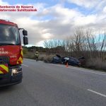 Dos heridos en una colisión frontal entre dos vehículos en Tudela