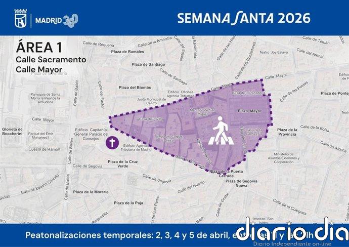 El Ayuntamiento blinda las procesiones peatonalizando siete áreas del entorno de parroquias en Centro y Salamanca