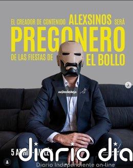 El creador de contenidos Alexsinos será el pregonero de El Bollo 2026