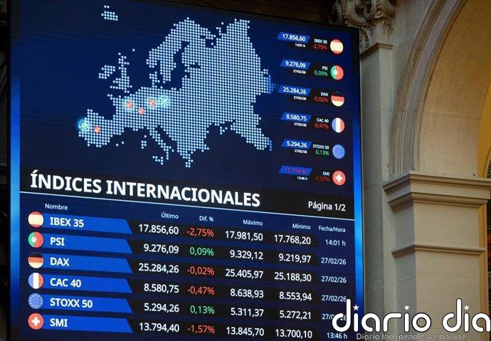El Ibex 35 se sitúa por debajo de los 16.900 en la media sesión, con la volatilidad de Irán de fondo