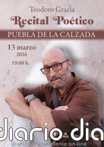 El poeta Teodoro Gracia ofrece este viernes en Puebla de la Calzada un recital que recorre su carrera