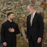 El Rey recibe a Zelenski en la Zarzuela durante su cuarta visita a España