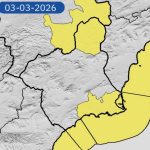 El viento y los fenómenos costeros ponen este martes en alerta amarilla a la Región de Murcia