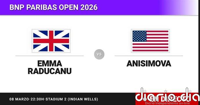 Emma Raducanu - Amanda Anisimova, en directo hoy: sigue el partido de BNP Paribas Open