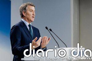 Feijóo llega a la sede nacional del PP para seguir con su equipo el recuento de las elecciones en Castilla y León