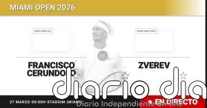 Francisco Cerundolo - Alexander Zverev, en directo hoy: sigue el partido de Miami Open