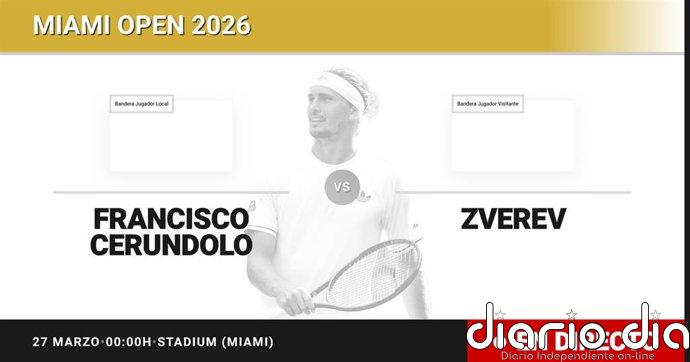 Francisco Cerundolo - Alexander Zverev, en directo hoy: sigue el partido de Miami Open