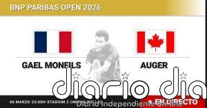 Gael Monfils - Felix Auger-Aliassime, en directo hoy: sigue el partido de BNP Paribas Open