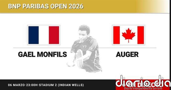 Gael Monfils - Felix Auger-Aliassime, en directo hoy: sigue el partido de BNP Paribas Open