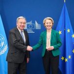 Guterres pone en valor el multilateralismo en encuentros con Costa y Von der Leyen antes de la cumbre de la UE