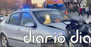 Herido grave un motorista tras chocar frontalmente con un coche en Madrid