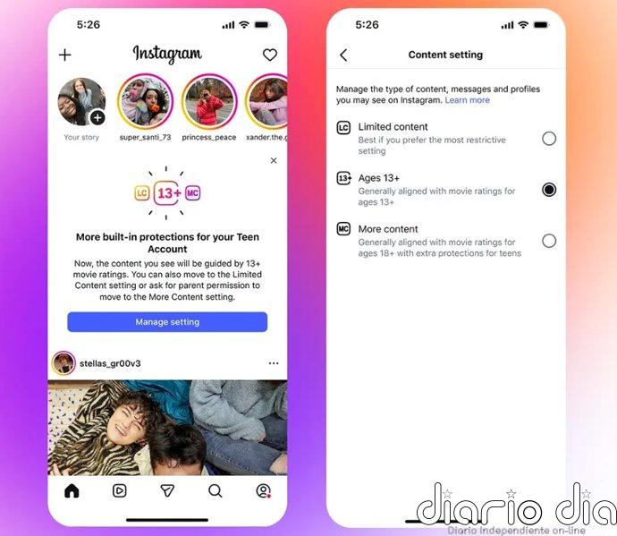 Instagram seguirá usando la clasificación PEG-13 en las Cuentas para adolescentes, pero con limitaciones