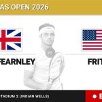 Jacob Fearnley - Taylor Fritz, en directo hoy: sigue el partido de BNP Paribas Open
