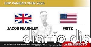 Jacob Fearnley - Taylor Fritz, en directo hoy: sigue el partido de BNP Paribas Open