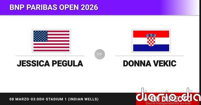 Jessica Pegula - Donna Vekic, en directo hoy: sigue el partido de BNP Paribas Open