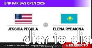 Jessica Pegula - Elena Rybakina, en directo hoy: sigue el partido de BNP Paribas Open