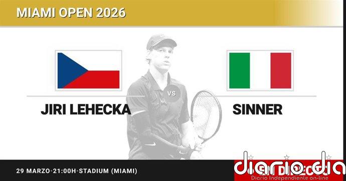 Jiri Lehecka - Jannik Sinner, en directo hoy: sigue el partido de Miami Open