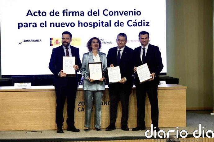 Junta, Zona Franca y Ayuntamiento firman el convenio para la construcción del nuevo hospital de Cádiz