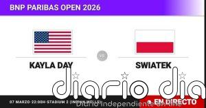 Kayla Day - Iga Swiatek, en directo hoy: sigue el partido de BNP Paribas Open