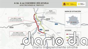La A-66 a la altura de Cáceres se cortará al tráfico este sábado en ambos sentidos por obras