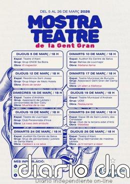 La Muestra de Teatro de Personas Mayores en Mallorca ofrecerá diez actuaciones este mes de marzo