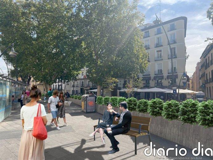La plaza de Tirso de Molina sumará una veintena de árboles después de la remodelación que está a punto de finalizar