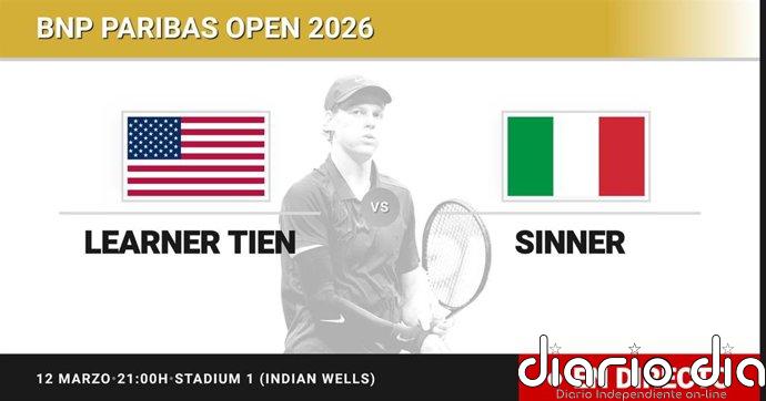 Learner Tien - Jannik Sinner, en directo hoy: sigue el partido de BNP Paribas Open