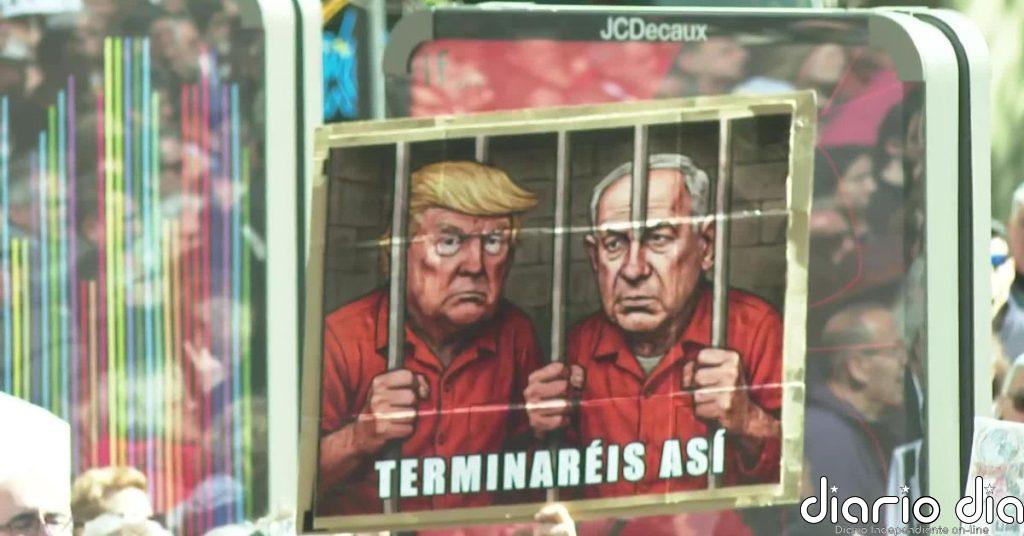 Miles de personas gritan "No a la guerra' en la concentración contra los ataques a Irán en Madrid