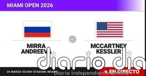 Mirra Andreeva - McCartney Kessler, en directo hoy: sigue el partido de Miami Open