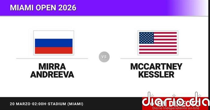 Mirra Andreeva - McCartney Kessler, en directo hoy: sigue el partido de Miami Open