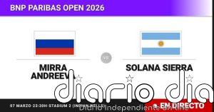 Mirra Andreeva - Solana Sierra, en directo hoy: sigue el partido de BNP Paribas Open